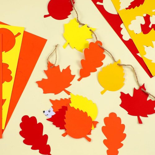 240 Pcs Thanksgiving Fall Leaves Cutouts Maple Leaf Cutouts Autumn Paper Cut Outs Colored Bulletin Board Decor Fall Leaf Die Cut for Thanksgiving Classroom DIY Craft Scrapbook Door Wall Decor