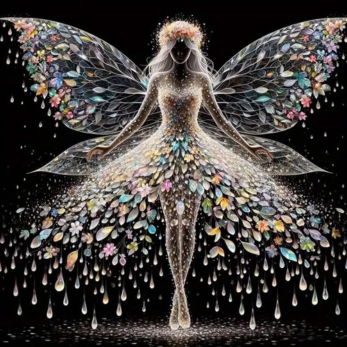 5D Diamond Painting Kits for Adults,Colourful Angel Wings Fairy Diamond Art Kits for Adults,DIY Full Drill Diamond Dot Gem Art Kits for Adult Beginners,Wall Home Decor 12 X 12inch