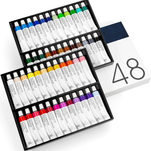 1 CHROMATEK Watercolor Paint Set - 48 Piece Kit for Adults, Beginners & Professional Artists - 48 x 12ml Liquid Water Color Tubes - Richly Pigmented Vibrant Colors - Art Supplies