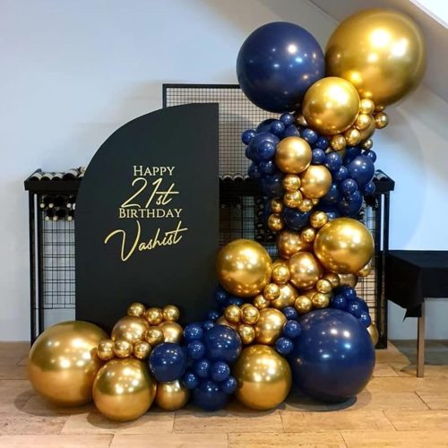 1 Navy Blue Balloons Arch Garland Kit 119pcs Chrome Gold Balloons for Wedding Graduation Birthday Party Decor