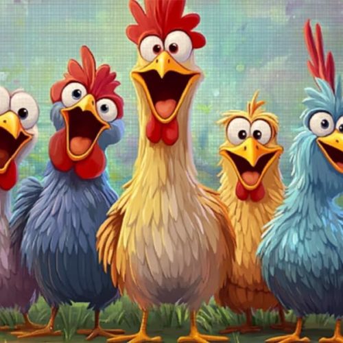 1 Cute Colorful Chickens Paint by Numbers for Adults and Beginner Graffiti Chickens DIY Painting by Number on Canvas Colorful Painting with Brushes Acrylic Paints 16x20 Inch(Without Frame)