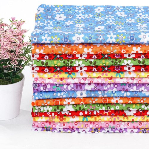 15 Pcs 20 x 20 Inch Cotton Fabric Floral Square Quilting Patchwork Flower Fabric Fat Quarter Colorful Printed Square Patchwork Fat Bundles for DIY Crafts Cloths Handmade Accessories Supplies