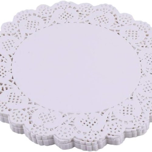White Lace Paper Doilies - 6 inch Round Paper Doilies - Disposable Paper Placemats - for Wedding, Birthday, Cakes, Desserts, Tableware Food Decoration, Pack of 100