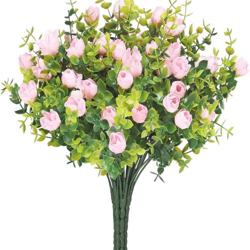 6 Bunches Artificial Eucalyptus Fake Greenery Boxwood Stems Fake Flowers Fake Plants Artificial Greenery Artificial Plants & Flowers Faux Flowers Outdoor Fake Plants Spring Decoration