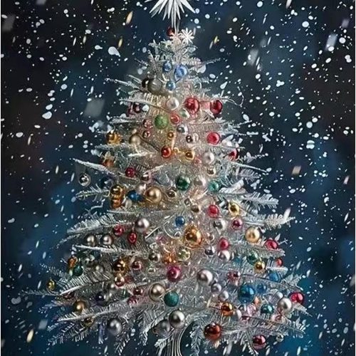 Christmas Tree 5D Diamond Painting Kits For Adults-Winter Snowflake Diamond Art Kits For Beginner,DIY Full Round Drill Diamond Dots Paintings With Gem Art Crafts For Adults,Home Wall Decor12x16inch