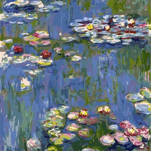 Paint by Numbers Water Lily Pond Lotus Impression Kit for Adults Beginner DIY Oil Painting 16x20 inch (Water Lily, No Frame)