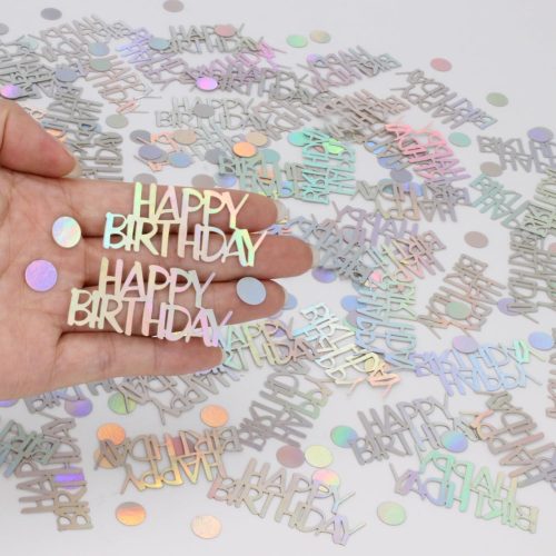 1 Birthday Confetti, Glitter Happy Birthday Table Decorations, 270 PCS Iridescent Party Decorations