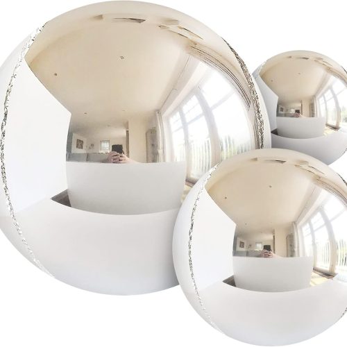 1 14pcs Silver Foil Balloons Mylar Metallic 22in 15in 10in Different Sizes Large Chrome 360 Degree 4d Round Helium Silver Balloons Party Decorations