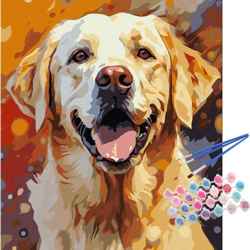 Labrador Paint by Numbers Kit for Adults, Dog Adult Paint by Number Canvas, Acrylic Adults' Paint-by-Number Kits for Dog Lovers 16x20inch (Without Framed)