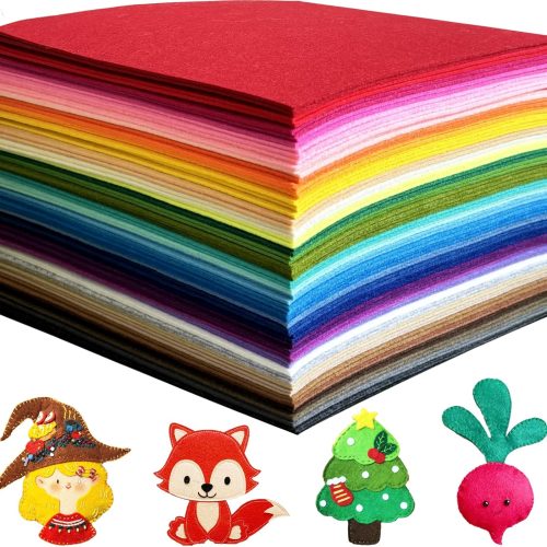 80 PCS Wool Blend Felt Sheets for Crafts 1 mm Thickness, 40 Color 11.8 x 11.8 Inch Assorted Stiff Felt Squares Bulk for Sewing Patchwork School DIY Projects Decoration