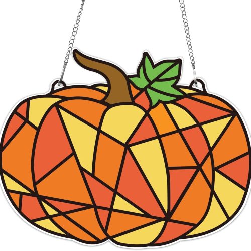 Fall Kids Suncatcher Craft Kits for Kids Thanksgiving Pumpkins Sticker Glass Made Easy Activity Kit Decorations for Autumn Sun Catcher Kits Girls Boys Home Classroom Indoor Art Game Activities Favors