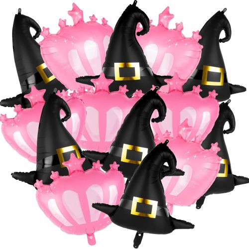 14 Pcs Witch Hat and Crown Foil Balloon, Christmas Balloons for Decor Birthday Party