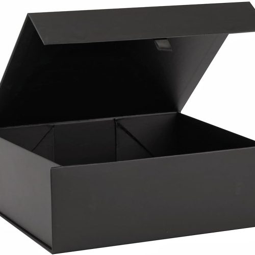 Black Gift Box Large 13.5x11.8x4.7 Inches, Black Gift Boxes for Presents with Magnetic Closure Lid, Luxury Gift Box Rectangle Collapsible Boxes for Gift Packaging
