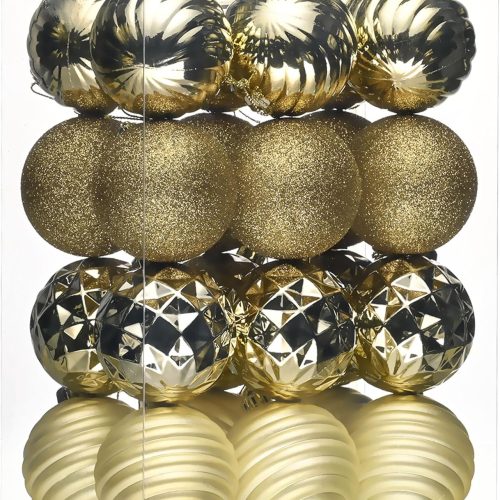 Valery Madelyn Christmas Ornaments Tree Decorations Set, 24ct Gold Shatterproof Ball Ornaments, 2.36" Hanging Ornament Bulk for Xmas Holiday Party Decor