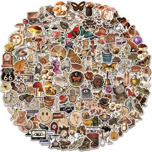 300 PCS Vintage Aesthetic Stickers for Scrapbook Journaling, Laptop, Scrapbooking Supplies Kit, Cottagecore Waterproof Vinyl Bullet Junk Journal Stickers for Adults Teens