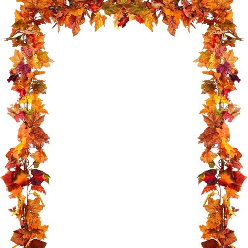 4 Pack Fall Maple Leaf Garland Artificial Maple Garland, Autumn Hanging Fall Leave Vines for Indoor Outdoor Wedding Thanksgiving Dinner Party Decor