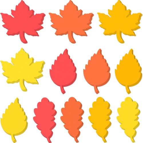1 MixTeach 360 Pcs Fall Leaf Paper Cutouts Assorted Orange Leaf Cut Outs 4 Inch Paper Maple Oak Birch Leaves Shape Die Cut for Autumn Thanksgiving Classroom Bulletin Board Craft Party Wall Decoration
