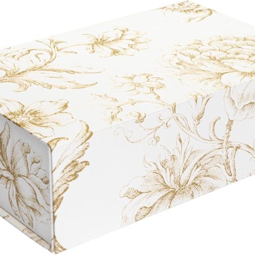1 Luxury Keepsake Gift Box | Gold Floral Decorative Boxes with Magnetic Lids for Presents, Wedding Memory Box, and Bridal Gifts. 11.5" x 7.5" x 3.5"