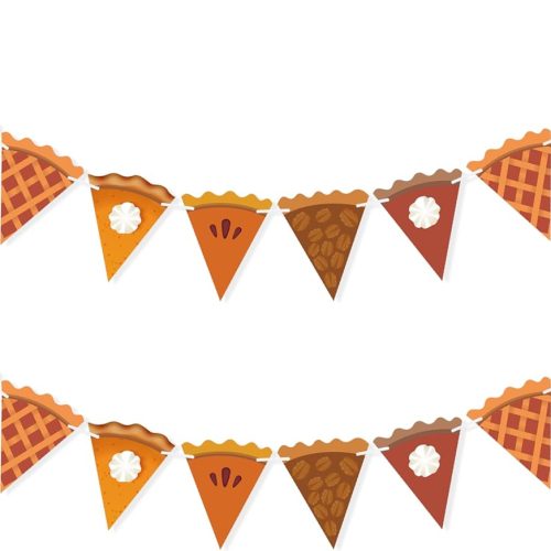 1 Pumpkin Pie Banner Thanksgiving Decorations, Pie Slices Bunting, Thanksgiving Banner, Fall Party Decor Harvest Home Mantel Decorations Party Supplies