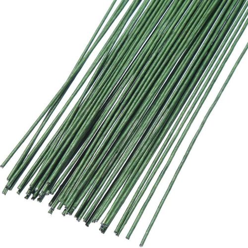 1 Onwon 60 Pieces 18 Gauge Floral Stem Wire 14 Inch Crafting Floral Paper Wrapped Wire, Dark Green