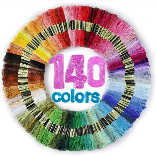 1 LOVIMAG Embroidery Thread Floss 140 Colors Skeins Friendship Bracelet String Making Bracelets Cross Stitch Kit Supplies Thin Yarn Sewing Patterns Cotton Strings Crochet Braces Wrap Rainbow Crafts