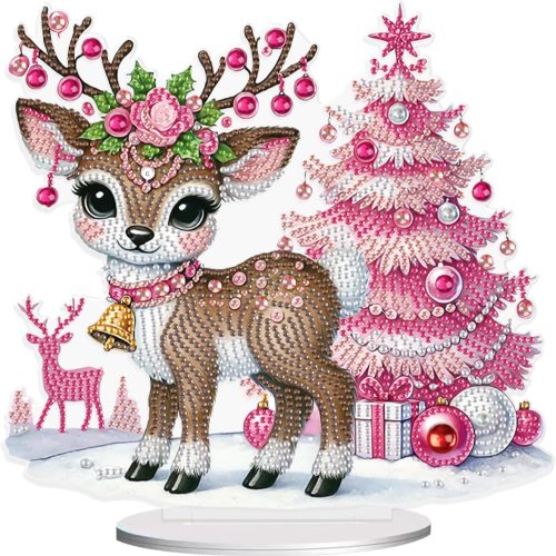Christmas Diamond Painting Kits Tabletop decoration, DIY Reindeer & Dessert House, 5D Diamond Art Home Ornament By Number Mosaic Arts Crafts For Home Office acrylic Tabletop Decor, New Year Gift