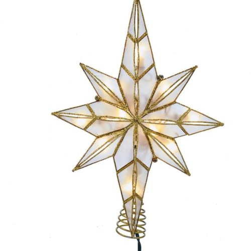 Kurt Adler 10-Light 11.4-Inch Capiz Bethlehem Star Treetop