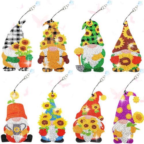 LINGFANG 8 Pcs Diamond Painting Bookmark, Diamond Art Kit for Adults, DIY Book Makers for Book Lovers, Diamond Dot Beginners, Small Diamond Art Kit, Paint by Art Crafts Gift for Women Girls (Dwarf)