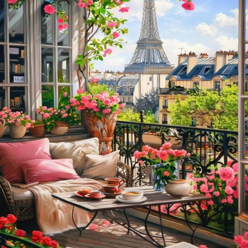Paint by Numbers Kit for Adults Beginner, Eiffel Tower Landscape Adult Paint by Number Kits on Canvas, DIY Acrylic Watercolor Oil Paint by Number for Adults for Home Decor Gift 16x20 Inch