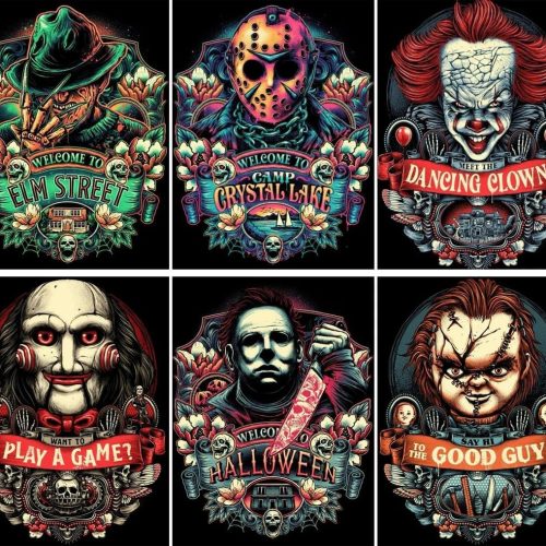 6 Pack Halloween Diamond Painting for Adults - 5D Horror Diamond Art Kits for Adults,Full Drill Diamond Dots DIY Diamonds Pictures Gem Crafts for Home Wall Decor Gifts(11.8x15.7inch)