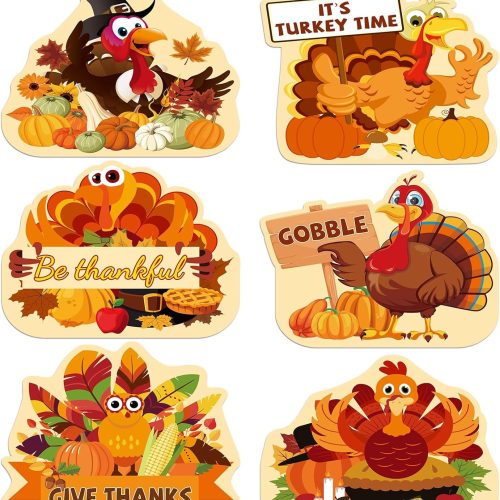 Thanksgiving Placemats Set of 6 Fall Placemats Washable Place mats Thanksgiving Day Plastic Place Mats Dining Table Decor Autumn Harvest Rustic Holiday Harvest Turkey Decoration Kitchen Party