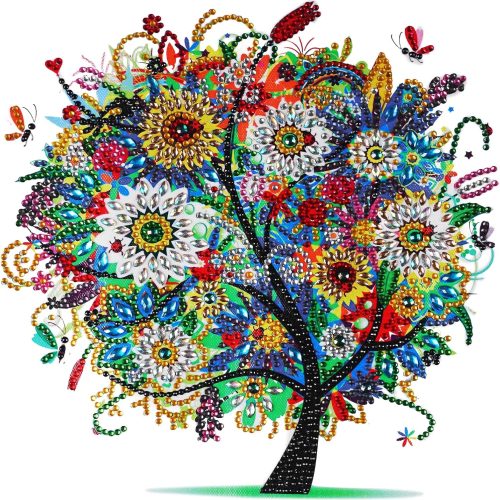 1 Diamond Art Kits for Adults,5D DIY Full Drill Round Rhinestone Gem Art Crafts Paintings for Gift Home Wall Art Decor 11.8x11.8inch (Tree-2)