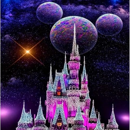 Starry Castle Diamond Art Kits for Adults, Cartoon Diamond Painting Kits, 5D Full Drill Crystal Rhinestones Art Kits for Beginner Home Wall Decor 12x16in