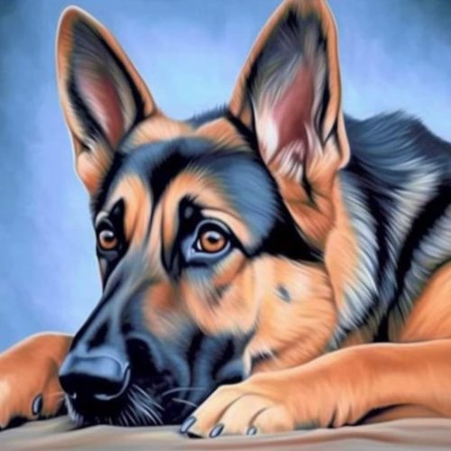 5D Dog Diamond Painting Kits - DIY Diamond Art Kits for Adults Animal, Full Round Drill - Crystal Cross Stitch - Adults Craft for Wall & Office Decor - 12x16inch