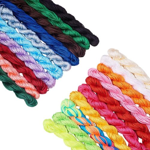 1 PH PandaHall 480 Yard 1mm Nylon String Chinese Knotting Cord 20 Colors Nylon Thread Kumihimo Macrame Thread Braided Beading String Cord Blinds Lift Cord for Macrame Friendship Bracelet Hair Decor