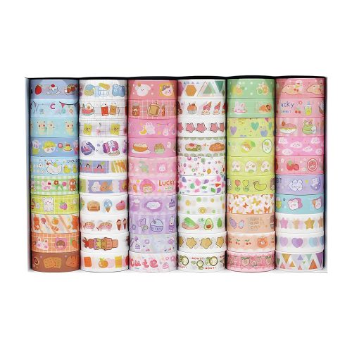1 Decorative Washi Tape Set, 15mm Width, 60 Rolls, Colorful Craft Tape for Scrapbooking and DIY