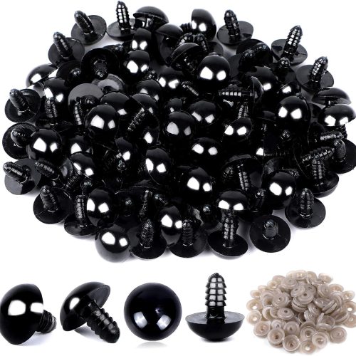 1 UPINS 120PCS Plastic Safety Crochet Eyes Bulk with 120PCS Washers for Crochet Crafts (0.24Inch/6mm)