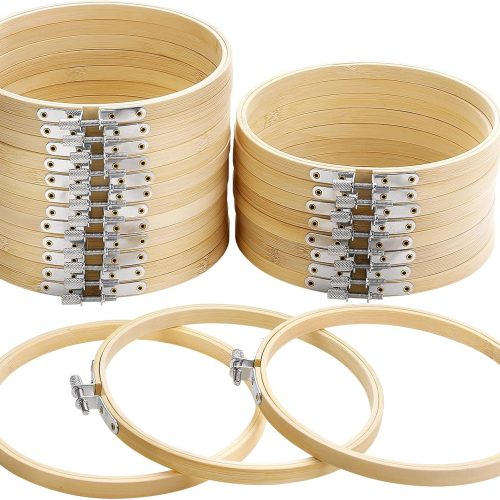 24 Pieces 6 Inch Embroidery Hoops Bulk, Cross Stitch Hoop Ring for Needlework Art Craft and Wall Decoration