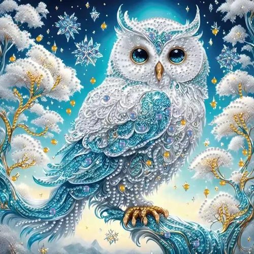 Special Shape Diamond Art Kits for Adults Beginners, 5D Diamond Painting Kits for Owl,DIY Gem Art Crystal Rhinestones Painting Kit for Adults Home Wall Decor 12 X 12inch