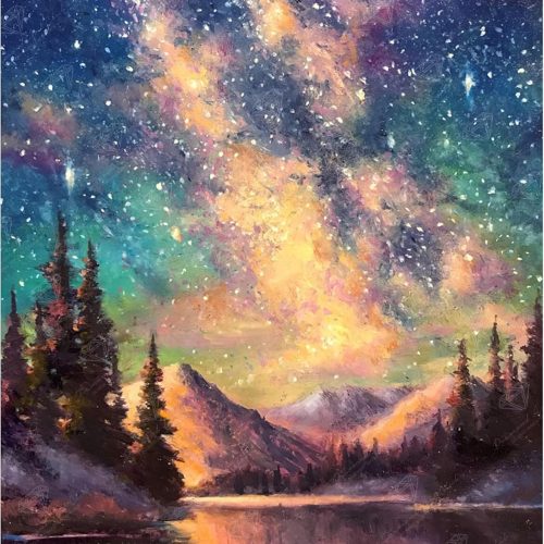 ART CLUB Starry Night - Night Music Diamond Painting Kit, Fun DIY Crafts for Adults, Square Diamond Art Canvas, 13" x 18"