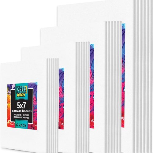 24-Pack Canvas for Painting, 6 of 5x7, 8x10, 9x12,11x14 Painting Canvas Boards, Art Supplies for Adults & Kids - 100% Cotton Primed Canvases for Painting Acrylic, Oil, Watercolor, Tempera