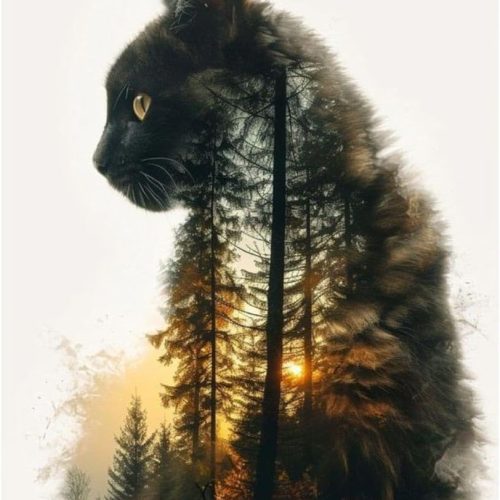 Forest Cat Paint by Numbers for Adults, Painting by Numbers Kit on Canvas for Beginners, Adults' Paint-by-Number Kits Oil Painting Kits for Gift Home Wall Decor 16x20 Inch