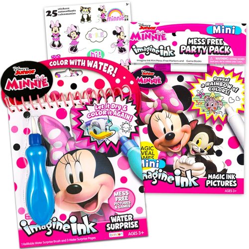 Shop Minnie Mouse Paint with Water Super Set for Kids Toddlers Bundle ~ 2 Mess Free Books with Water Surprise Brush, Pen and Stickers (Minnie Mouse Party Supplies)