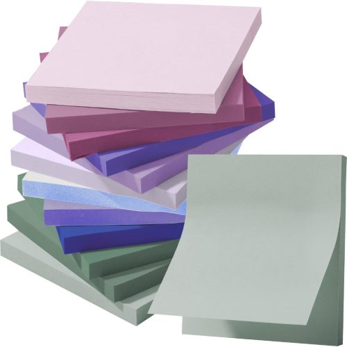 Colorful Sticky Notes, 3”x3”, 12 Pads, Mute Colors Sticky Notes Bulk, Self-Stick Note Pads