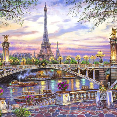 LANDFAIR Diamond Painting Kits - 15x20 inch Round Full Drill Paris Memories Diamond Art Kits for Adults