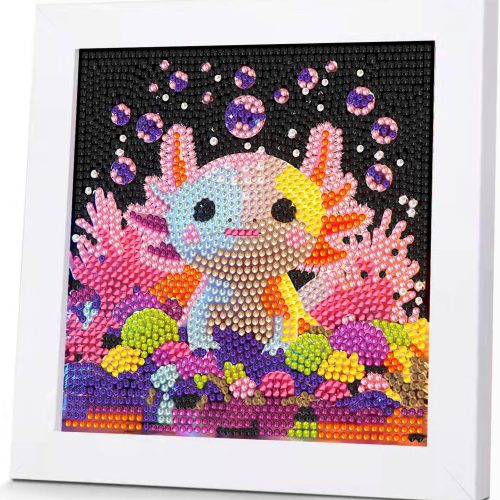 Animal Diamond Art Kits for Kids with Wooden Frame, Small Diamond Art for Kids with Beautiful Package, Arts and Crafts for Kid Ages 8-12(7x7inch)