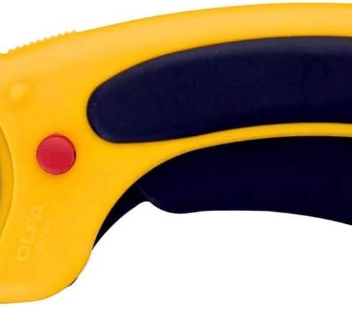 OLFA 45mm Ergonomic Rotary Cutter (RTY-2/DX) - Rotary Fabric Cutter w/Blade Cover & Squeeze Trigger for Quilting, Sewing, Crafts, Replacement Blade: OLFA RB45-1H