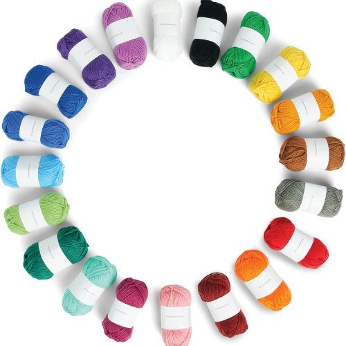 Caron Little Crafties Acrylic Mini Yarn Multipack 20 Count (Pack of 1) – Knitting, Crocheting & Art Projects – Machine Washable & Dryable – Durable Light Weight Yarn Kit