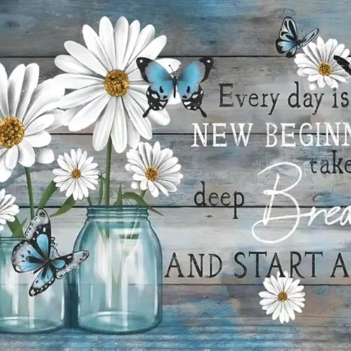 Diamond Painting Kits for Adults - Daisy Diamond Art Kits for Adults Beginner, Inspirational DIY Full Drill Diamond Dots Paintings with Diamonds 5D Gem Art and Crafts Home Wall Decor 16x12inch