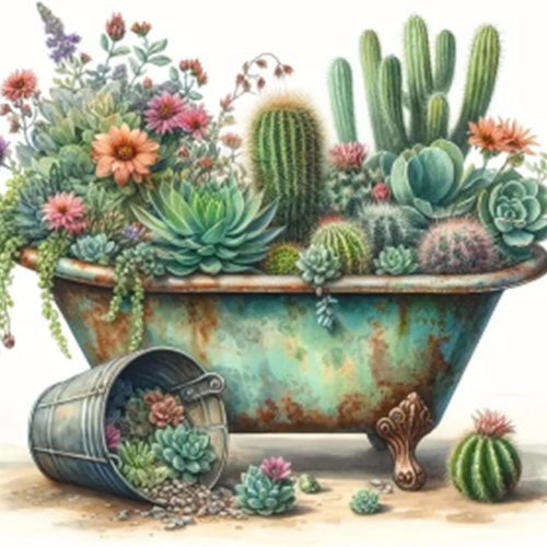 1 5D DIY Diamond Painting Kits for Adults, Flowers and Cacti Full Drill Embroidery Cross Stitch Crystal Rhinestone Paintings Pictures Arts Wall Decor Painting Dots Kits 11.8X15.7 inch